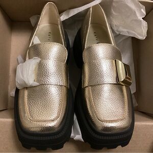 Katy Perry Geli Combat Loafers Gold Metallic 7.5 Med